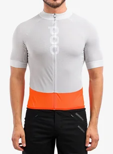Koszulka rowerowa POC Essential Road Logo Jersey - grey/orange - Koszulki rowerowe - miniaturka - grafika 1