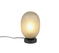 Lampy stojące - Trio FACETTE 564200115 lampa nocna klosz szkło zielone z deseniem fi 17.5 cm 1xE27 wykończenie czarne - miniaturka - grafika 1
