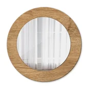 Lustra - Ścienne Lustro Łazienkowe Tekstura drewna 50cm - miniaturka - grafika 1