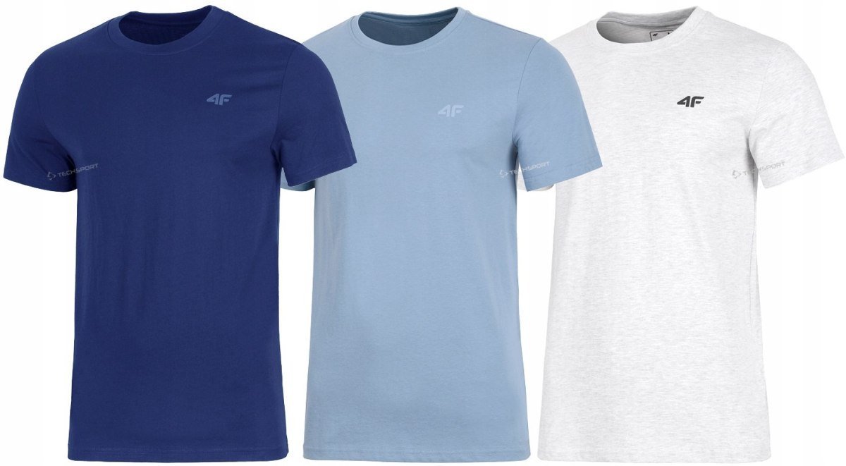 4F ZESTAW 3szt. 3-PAK MÄSKA KOSZULKA T-SHIRT 100% BAWEĹNA / rozm XL