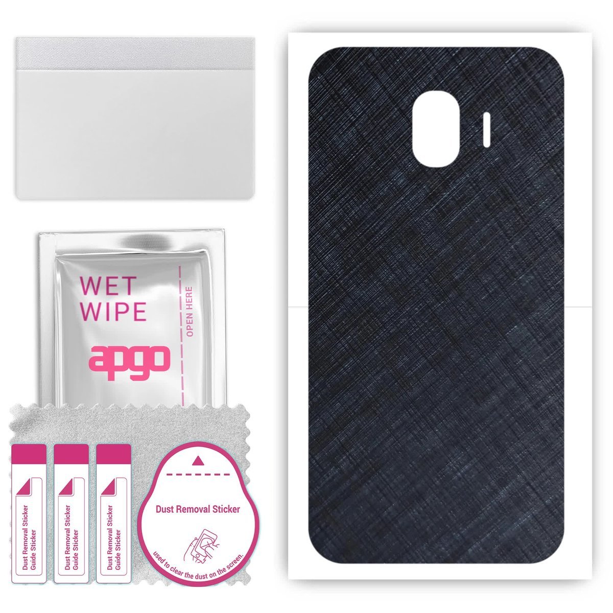 Folia naklejka skórka strukturalna na TYŁ do Samsung Galaxy J4 - Tytan Niebieski - apgo SKINS