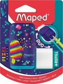Temperówki - Temperówka z gumką Connect Pixel 2 otwory MAPED - miniaturka - grafika 1