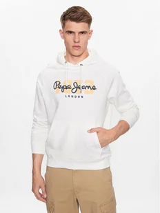 Pepe Jeans Bluza Meier Hoodie PM582482 Biały Regular Fit - Bluzy męskie - miniaturka - grafika 1