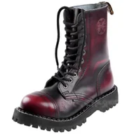 Botki męskie - glany STEEL - RED / BLACK (10 dziurek)-49 - miniaturka - grafika 1