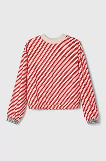 Bluzy dla dziewczynek - Tommy Hilfiger bluza dziecięca kolor czerwony gładka - grafika 1