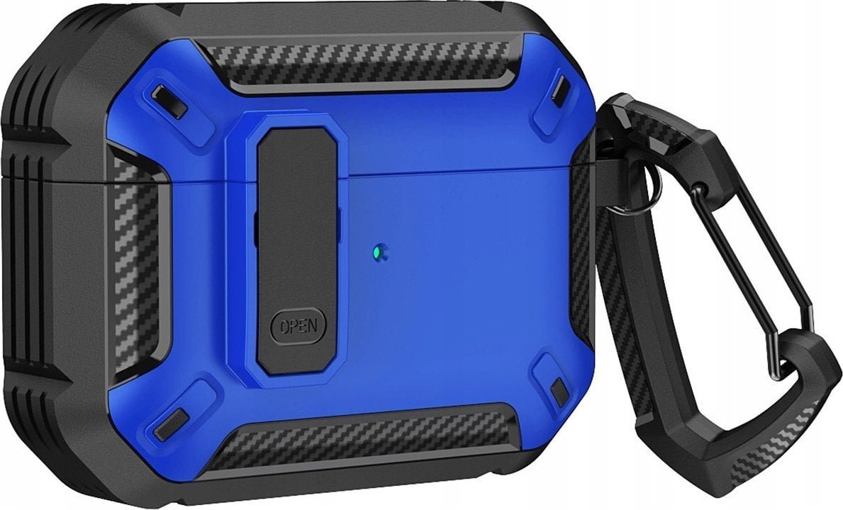 Hurtel Armour Airpods Case with hook- AirPods 4 blue