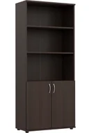 Regały - Klasyczny regał biurowy z drzwiczkami wenge N5-A64 - miniaturka - grafika 1