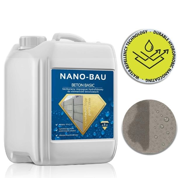 NANO-BAU BETON BASIC 5L=35m2 5lat IMPREGNAT hydrofobowy do betonu BEZBARWNY