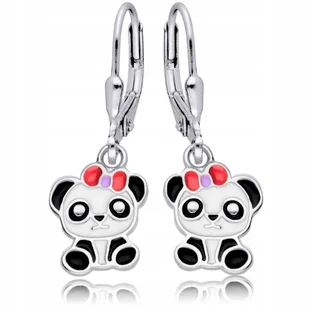 Srebrne Kolczyki 925 Kolorowe Misie Panda Dzieci - Biżuteria dla dzieci - miniaturka - grafika 1