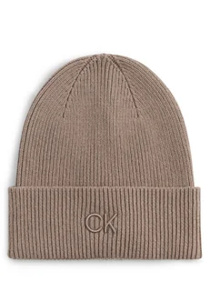 Calvin Klein Czapka damska z zawartością kaszmiru Kobiety Bawełna szary jednolity, ONE SIZE - Czapki damskie - miniaturka - grafika 1