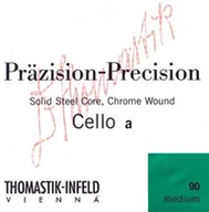 Akcesoria do instrumentów smyczkowych - Thomastik Einzelsaite für Cello 4/4 Präzision - G-Saite Vollstahlkern, Chrom umsponnen, stark 641614 - miniaturka - grafika 1