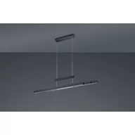 Lampy sufitowe - Trio Leuchten Lampa wisząca czarna z diodą LED i ściemniaczem dotykowym 3-punktowa - Sofie - miniaturka - grafika 1