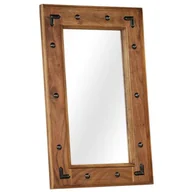 Lustra - vidaXL Lustro z ramą z litego drewna akacjowego, 50 x 80 cm - miniaturka - grafika 1