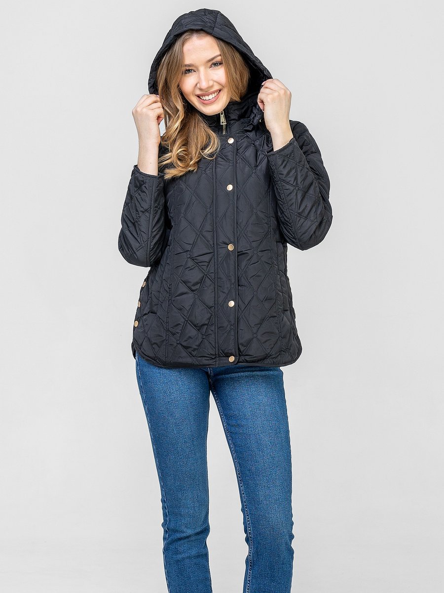 PRZEJŚCIOWA KURTKA DAMSKA Z PIKOWANIEM W ROMBY