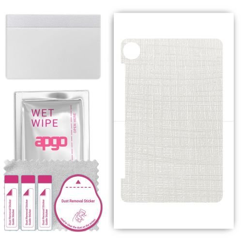 folia naklejka skórka strukturalna na TYŁ do Doogee T20 Ultra - Tkanina Biała - apgo SKINS