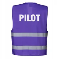 Odzież robocza - Kamizelka odblaskowa Portwest fioletowa L/XL z nadrukiem PILOT - miniaturka - grafika 1