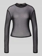 Bluzki damskie - Bluzka z długim rękawem o kroju slim fit z półprzezroczystego materiału model ‘SIVAL’ - miniaturka - grafika 1