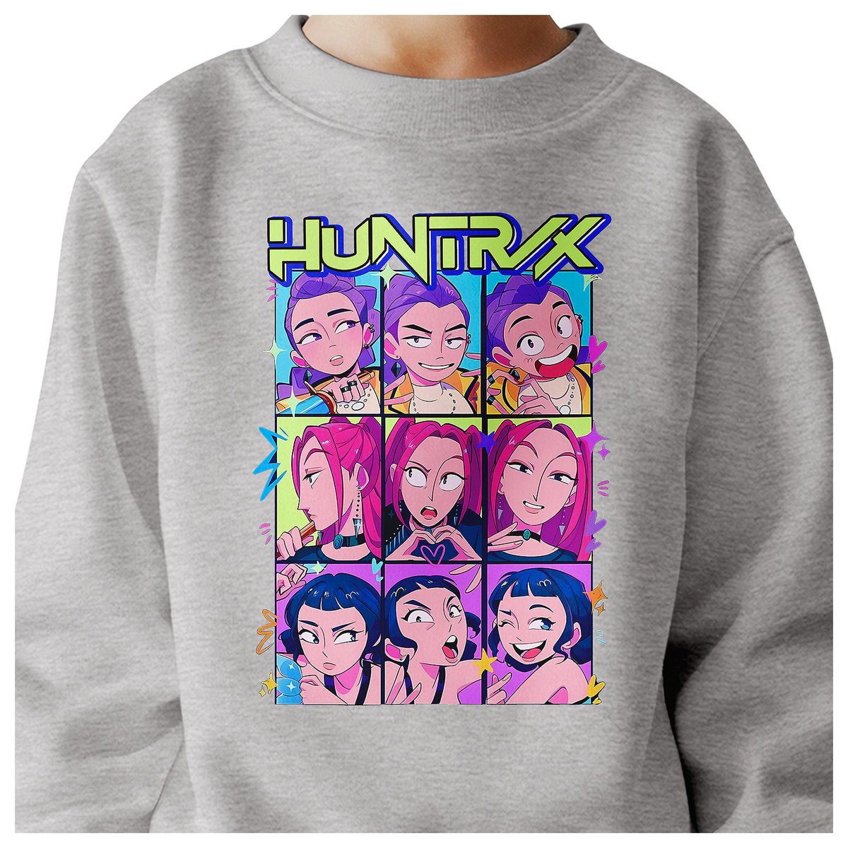 BLUZA DZIECIĘCA K-POPOWE ŁOWCZYNIE DEMONÓW HUNTRIX 134-140 BAWEŁNIANA