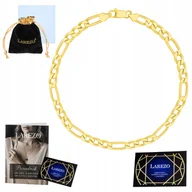 Bransolety męskie - Bransoletka Złota Męska Figaro Pełna Mocna Gruba Kuta 21cm Włoska 3,2 mm - miniaturka - grafika 1