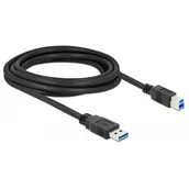 Kable USB - Delock Kabel USB 3.0 3m AM-BM czarny 85069 - miniaturka - grafika 1