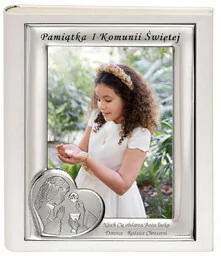 Album na zdjęcia/Pamiątka I Komunia Św. /Dziewczynka /Srebro/ Grawer - Dewocjonalia - miniaturka - grafika 1
