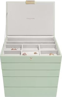 Szkatułka na biżuterię Stackers pięcioelementowa classic zieleń szałwiowa - Pudełka i szkatułki - miniaturka - grafika 1