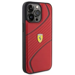 Etui Ferrari Twist Metal Logo na iPhone 15 Pro Max - czerwone - Etui i futerały do telefonów - miniaturka - grafika 1