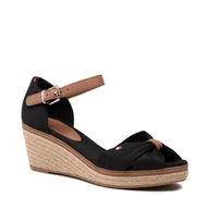 Espadryle damskie - Tommy Hilfiger Espadryle Iconic Elba Sandal FW0FW00906 Black 990 - miniaturka - grafika 1
