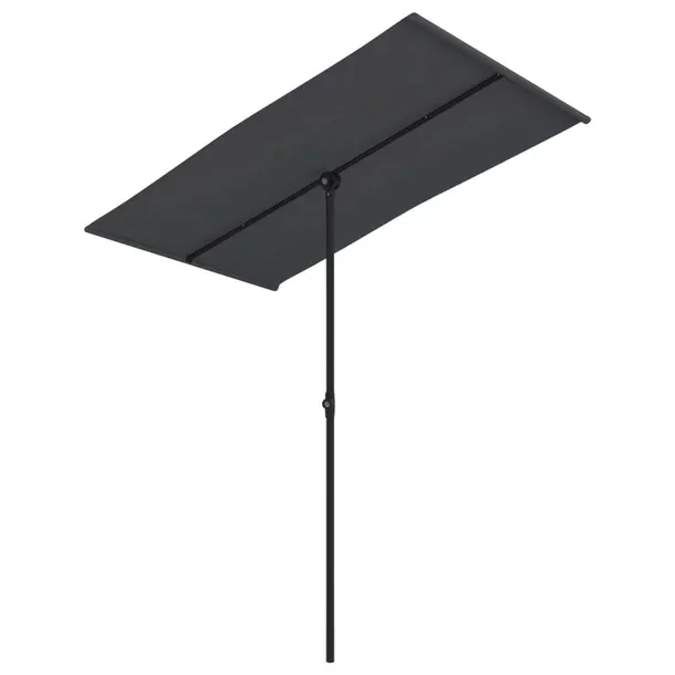 Parasol ogrodowy UV, obrotowy 180°, czarny, 180x110x208 cm, aluminium