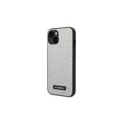 Etui i futerały do telefonów - Karl Lagerfeld Nakładka do iPhone 14 Pro 6,1" KLHCP14LG2ELS srebrna HC Solid Glitter Plaque Logo - miniaturka - grafika 1