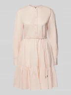 Sukienki - Sukienka koszulowa o długości do kolan z listwą guzikową i wiązanym paskiem - miniaturka - grafika 1