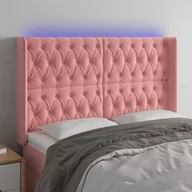 Inne meble do sypialni - Lumarko Zagłówek do łóżka z LED, różowy, 147x16x118/128 cm, aksamit - miniaturka - grafika 1