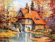 Malowanie po numerach - Malowanie po numerach. Dom jesienią 40 x 50 5671 (31433) - Norimpex - miniaturka - grafika 1