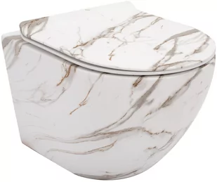Domotechnika Miska WC 49,5x37x32 cm RIMLESS podwieszana z deską ,efekt marmuru R/C8004 - Miski WC - miniaturka - grafika 2