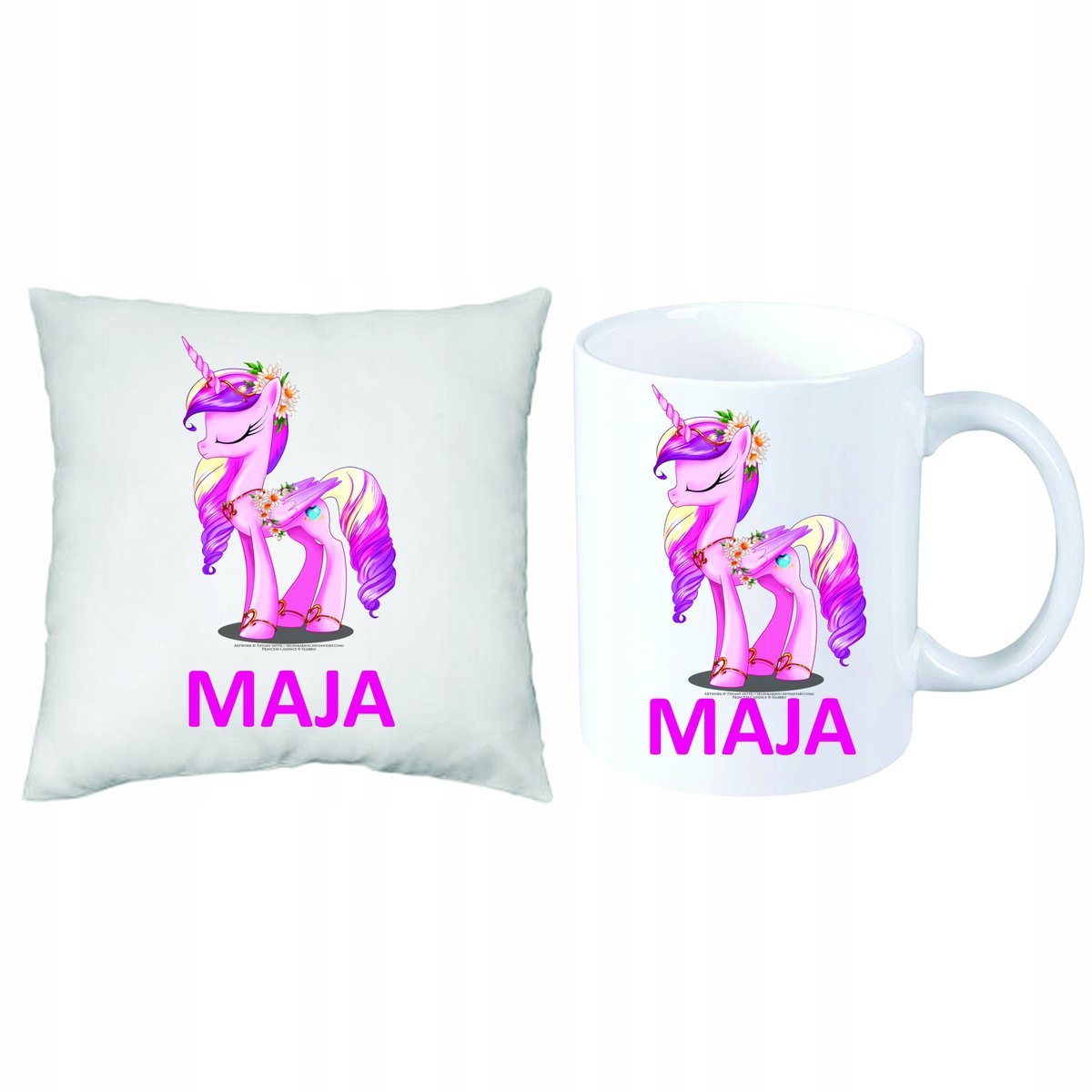 ZESTAW PREZENT PODUSZKA + KUBEK UNICORN