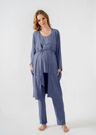Piżamy ciążowe - Szlafrok ciążowy Classic jeans S - miniaturka - grafika 1