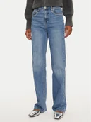 Spodnie damskie - Morgan Jeansy 242-PCHIMA Niebieski Straight Fit - miniaturka - grafika 1