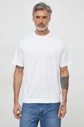 Koszulki męskie - BOSS t-shirt bawełniany męski kolor biały z aplikacją - Boss - miniaturka - grafika 1