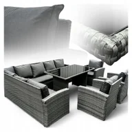 Meble ogrodowe - ZESTAW MEBLI OGRODOWYCH TROPEA NAROŻNIK STÓŁ FOTELE TECHNORATTAN 10 OSOBOWY - miniaturka - grafika 1