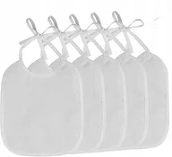 Śliniaki i fartuszki - Śliniaki dla Niemowląt Bawełniane Kolor Biały Zestaw 5szt - miniaturka - grafika 1