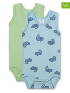 Body dla niemowląt - Sanetta Body (2 szt.) w kolorze zielonym i błękitnym - miniaturka - grafika 1