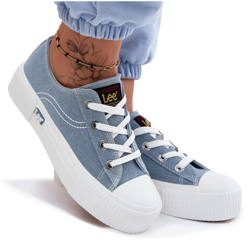 Trampki Damskie Na Platformie LEE ISLA C WOMEN LOW 50261002.21H Jeansowe 38