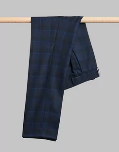 spodnie lomazzo granatowy slim fit - Spodnie męskie - miniaturka - grafika 1