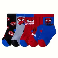 Skarpetki dla dzieci - TEMU 5 par skarpet termicznych Spider-Man - Superbohater, kreskówkowy wzór, i ciepłe skarpety do połowy łydki dla chłopców i dziewcząt, oddychające, - miniaturka - grafika 1
