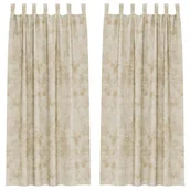 Zasłony - vidaXL Zasłona z zasłonami 2 pcs Kremowy 245 x 140 cm Aksamit - miniaturka - grafika 1