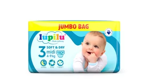 LUPILU Pieluchy SOFT&DRY 3 Midi (4-9 kg), 112 sztuk - Pieluchy - miniaturka - grafika 1