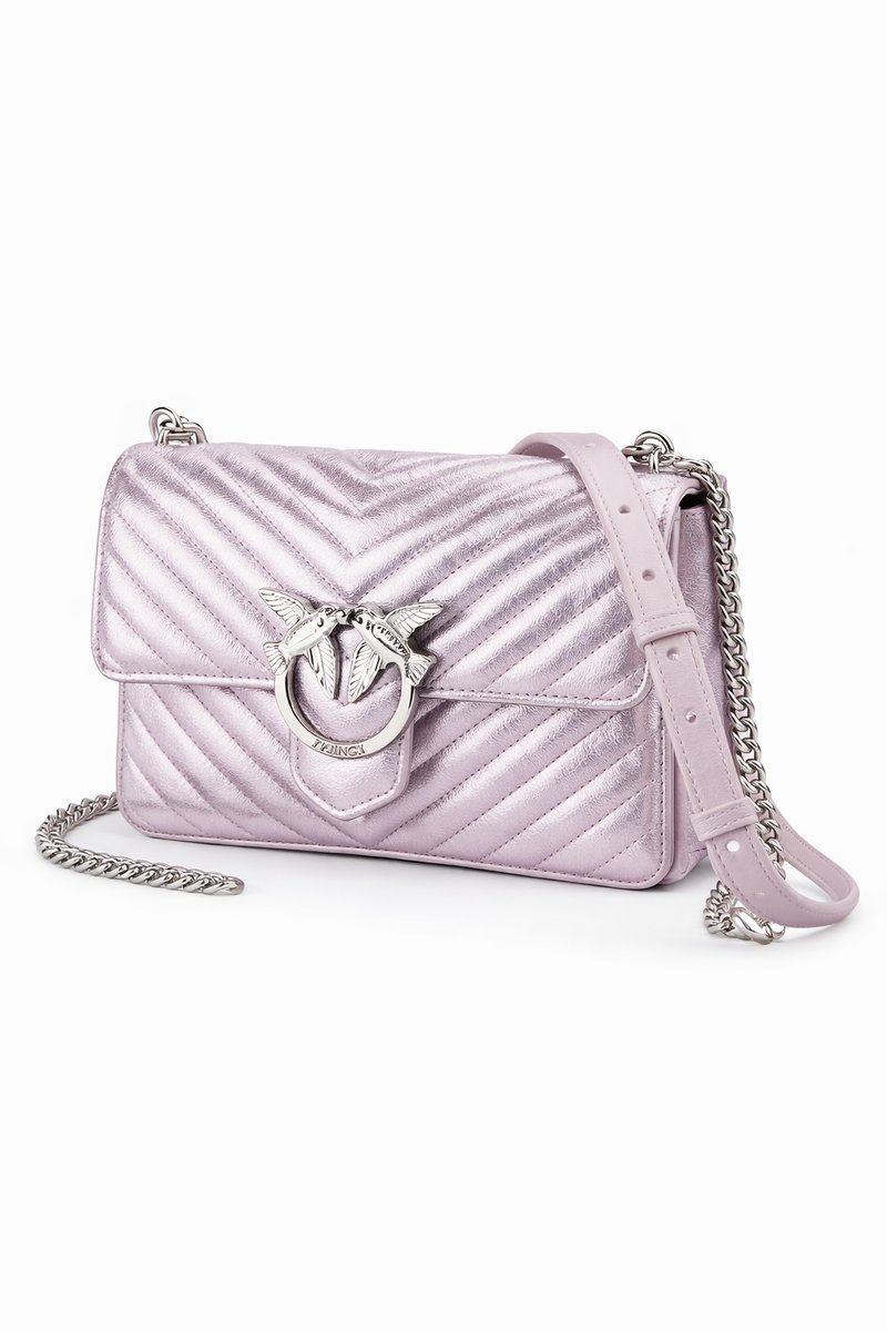 PINKO DAMSKA TOREBKA FIOLETOWA MAŁA ELEGANCKA 19 x 13.5 x 7.5 cm I3A