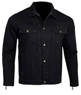 Odzież motocyklowa - Bikers Gear Australia Ochronna kurtka motocyklowa z podszewką z kevlaru, ze zdejmowanym ochraniaczem CE 1621-1, czarna, rozmiar XL - miniaturka - grafika 1