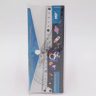 Zestaw Geometryczny 4 Elem. Z Linijką 20 Cm - Linijki, ekierki - miniaturka - grafika 1