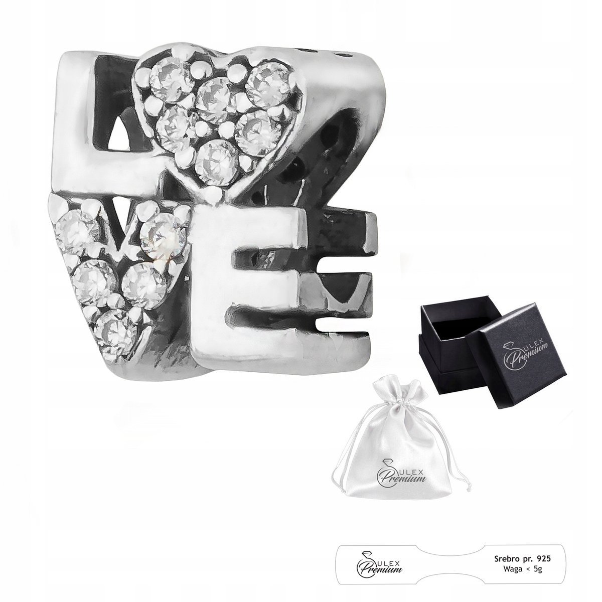 Charms srebro pr 925 Element do Bransolet Modułowych Love na Prezent